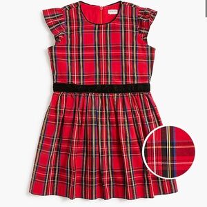 NEW CrewCuts Flutter Sleeve Tartan Dress